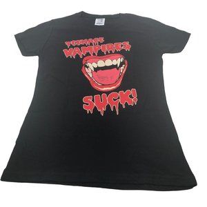 No Star Is Good Women's Size Small Teenage Vampires Suck Short Sleeve Tee NWOT
